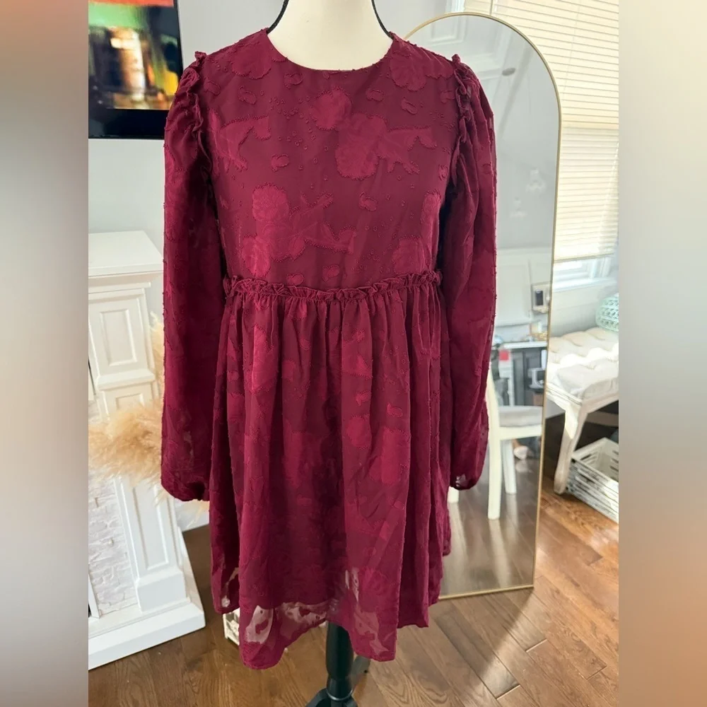 Aura Burgundy  Dress